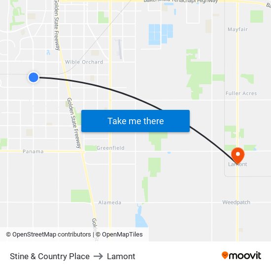 Stine & Country Place to Lamont map