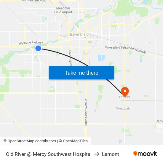 Old River @ Mercy Southwest Hospital to Lamont map