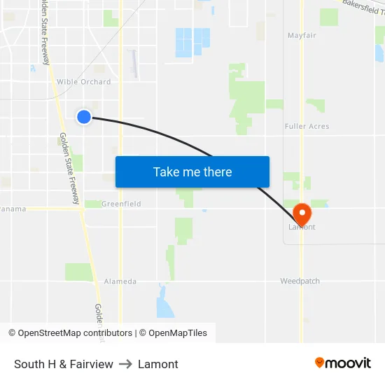South H & Fairview to Lamont map