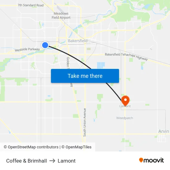 Coffee & Brimhall to Lamont map