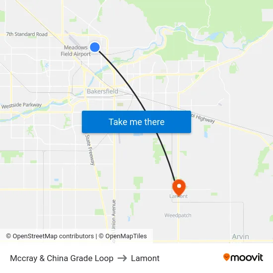 Mccray & China Grade Loop to Lamont map