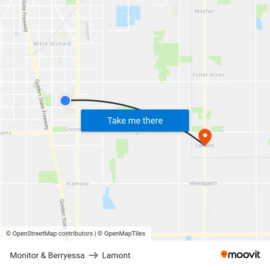Monitor & Berryessa to Lamont map