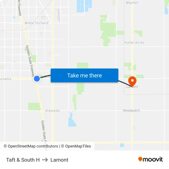 Taft & South H to Lamont map