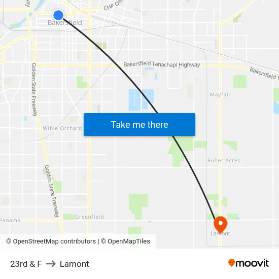 23rd & F to Lamont map
