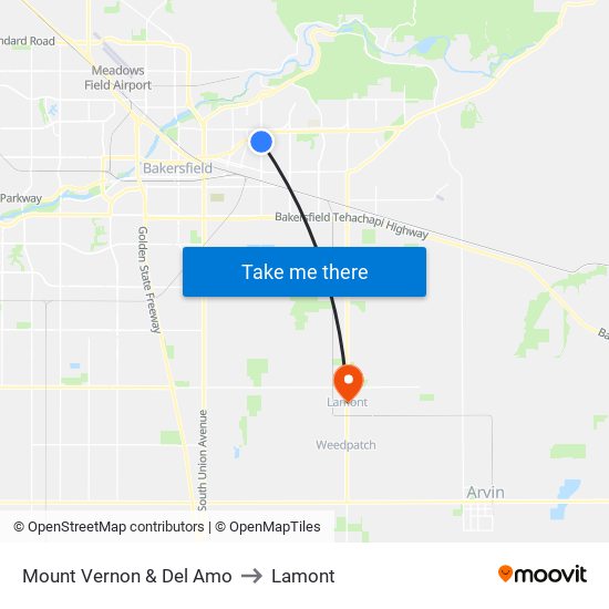 Mount Vernon & Del Amo to Lamont map