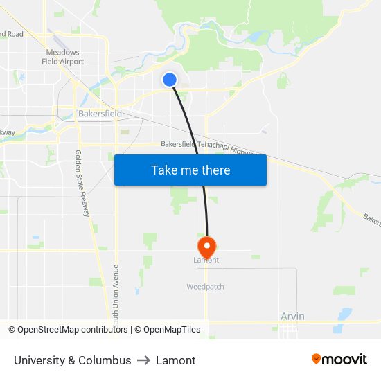 University & Columbus to Lamont map