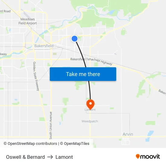 Oswell & Bernard to Lamont map