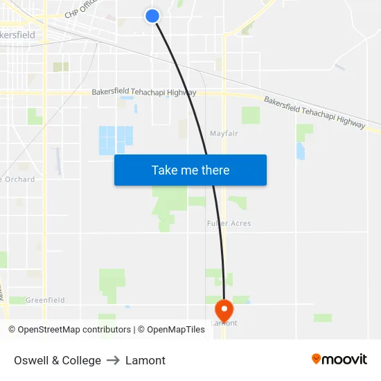 Oswell & College to Lamont map
