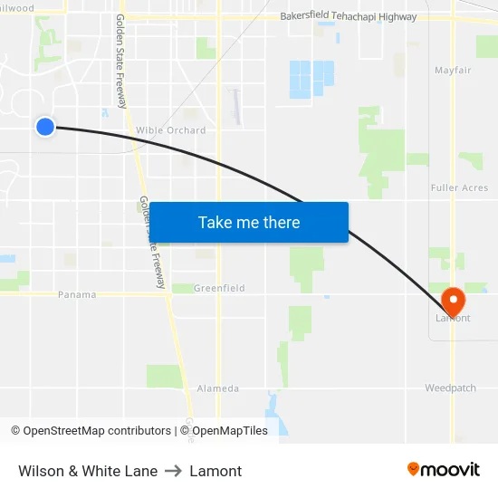 Wilson & White Lane to Lamont map