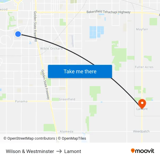Wilson & Westminster to Lamont map