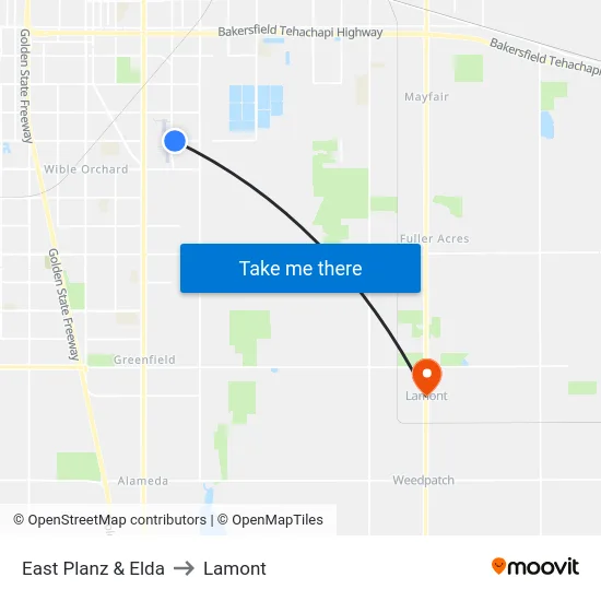 East Planz & Elda to Lamont map
