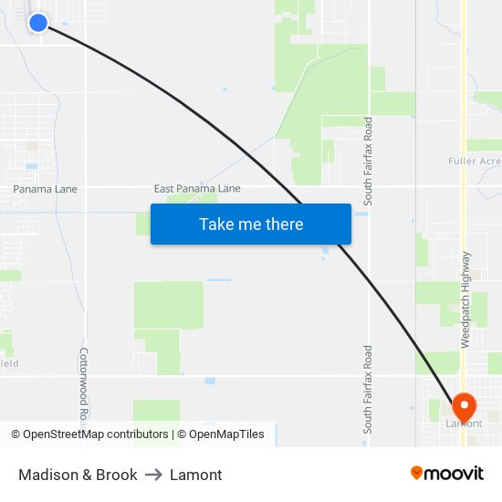 Madison & Brook to Lamont map
