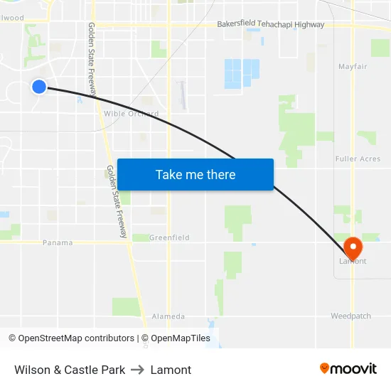 Wilson & Castle Park to Lamont map