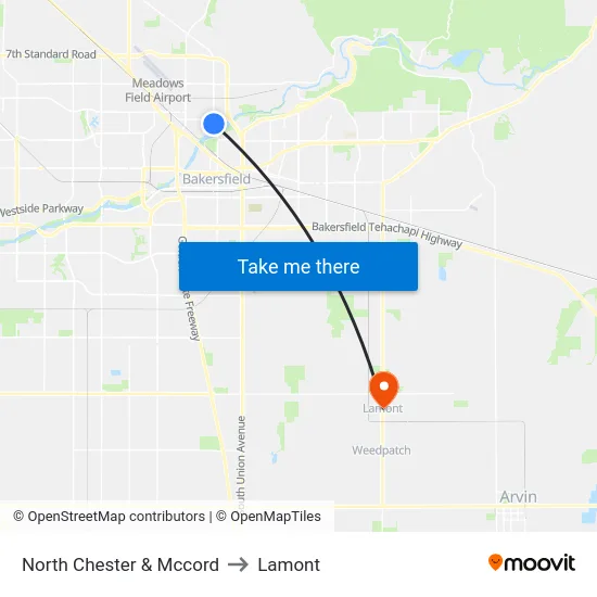 North Chester & Mccord to Lamont map