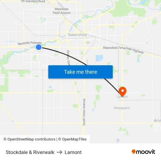 Stockdale & Riverwalk to Lamont map
