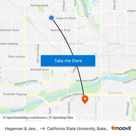 Hageman & Jewetta to California State University, Bakersfield map