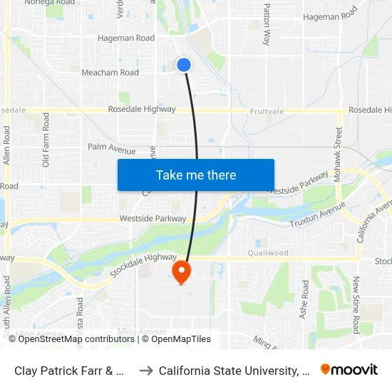 Clay Patrick Farr & Meacham to California State University, Bakersfield map