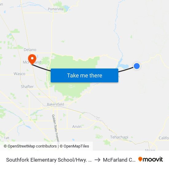 Southfork Elementary School/Hwy. 178 (760847) to McFarland CA USA map