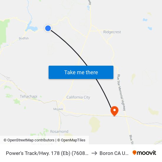 Power's Track/Hwy. 178 (Eb) (760833) to Boron CA USA map