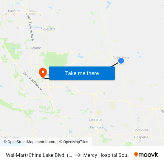 Wal-Mart/China Lake Blvd. (780704) to Mercy Hospital Southwest map