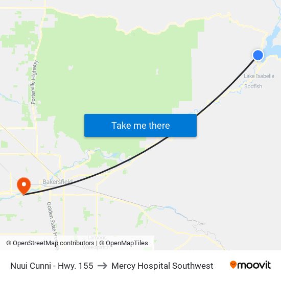 Nuui Cunni - Hwy. 155 (780781) to Mercy Hospital Southwest map