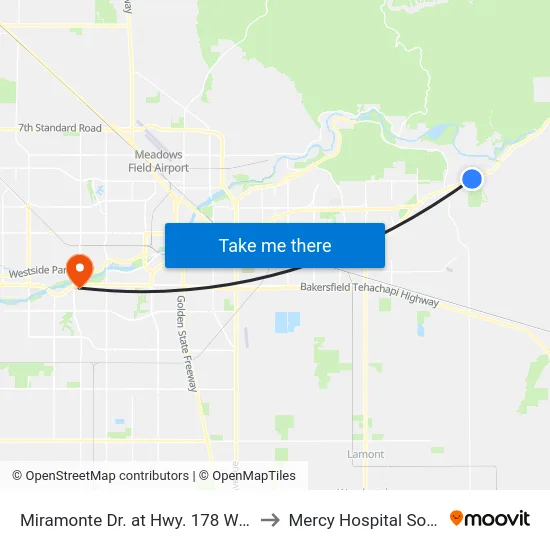 Miramonte Dr. at Hwy. 178 Wb (802602) to Mercy Hospital Southwest map
