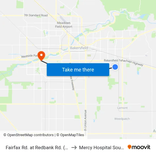 Fairfax Rd. at Redbank Rd. (760784) to Mercy Hospital Southwest map