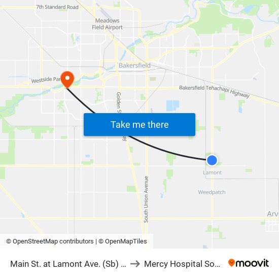 Main St. at Lamont Ave. (Sb) (771444) to Mercy Hospital Southwest map