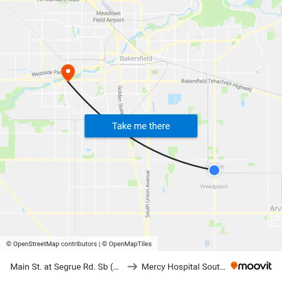 Main St. at Segrue Rd. Sb (760792) to Mercy Hospital Southwest map