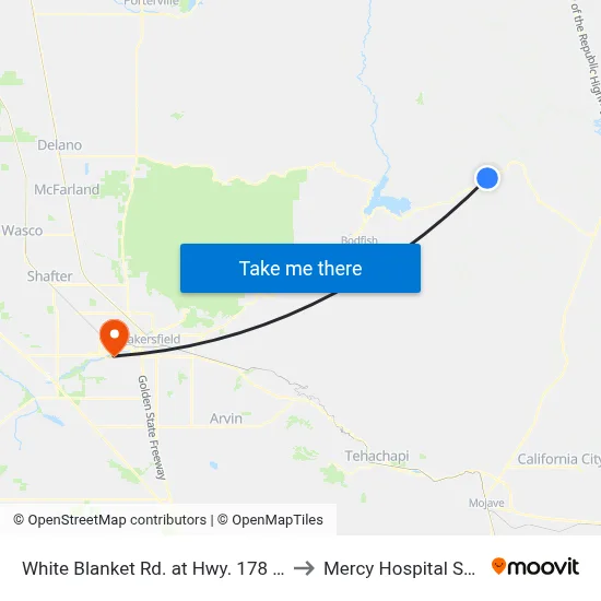 White Blanket Rd. at Hwy. 178 Wb (781465) to Mercy Hospital Southwest map