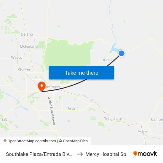 Southlake Plaza/Entrada Blvd. (760850) to Mercy Hospital Southwest map