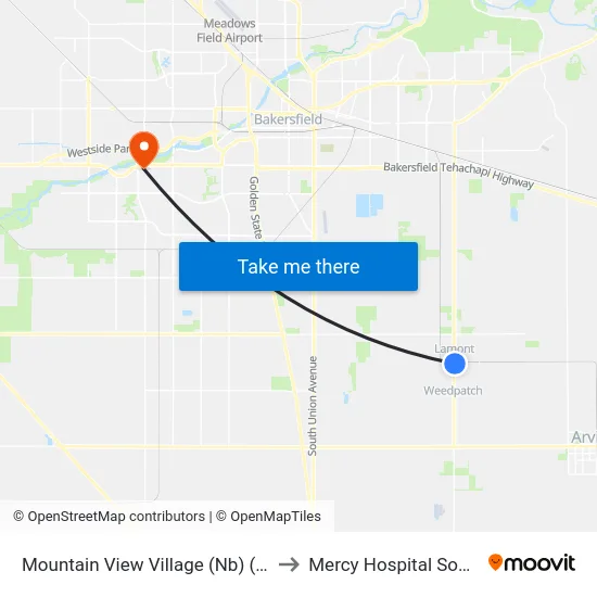 Mountain View Village (Nb) (4160864) to Mercy Hospital Southwest map