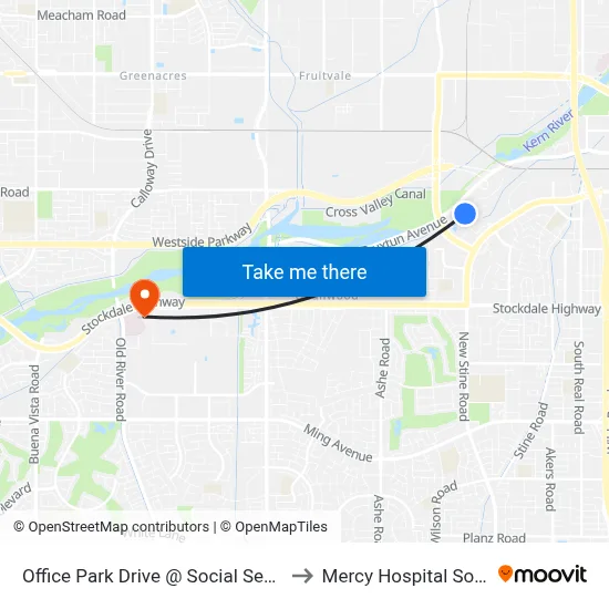 Office Park Drive @ Social Security Office to Mercy Hospital Southwest map