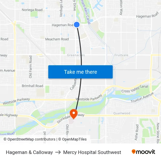 Hageman & Calloway to Mercy Hospital Southwest map