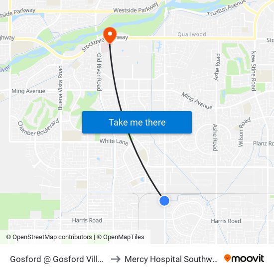 Gosford @ Gosford Village to Mercy Hospital Southwest map