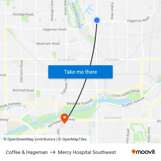 Coffee & Hageman to Mercy Hospital Southwest map