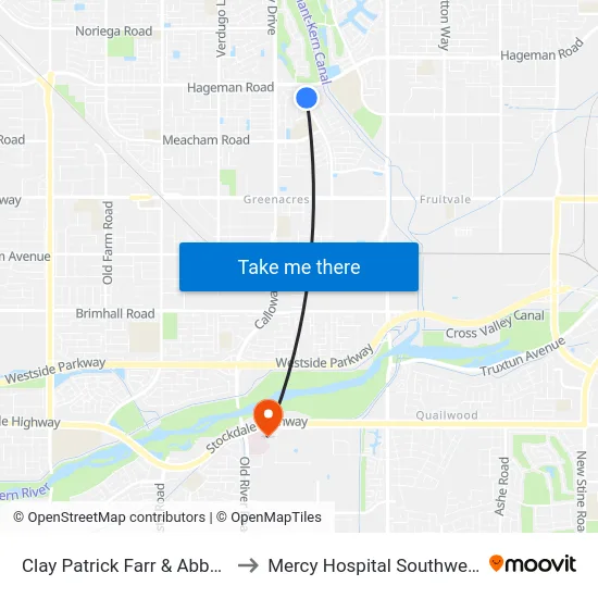 Clay Patrick Farr & Abbott to Mercy Hospital Southwest map