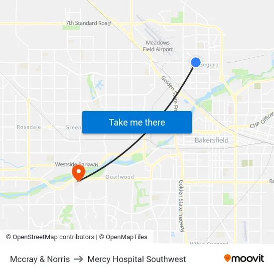 Mccray & Norris to Mercy Hospital Southwest map