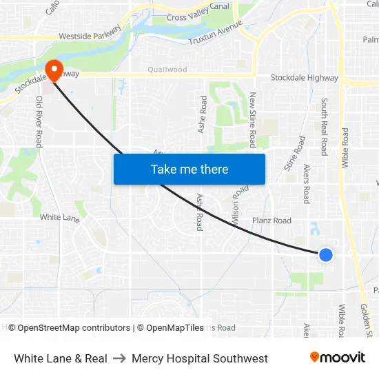 White Lane & Real to Mercy Hospital Southwest map