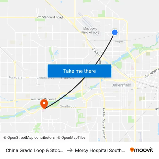 China Grade Loop & Stockton to Mercy Hospital Southwest map