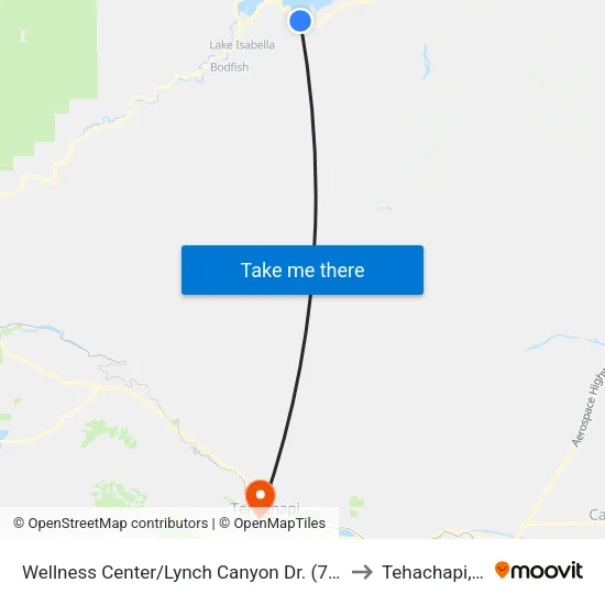 Wellness Center/Lynch Canyon Dr. (768789) to Tehachapi, CA map
