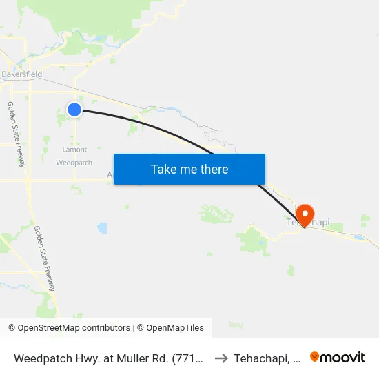 Weedpatch Hwy. at Muller Rd. (771445) to Tehachapi, CA map