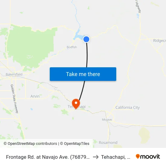 Frontage Rd. at Navajo Ave. (768796) to Tehachapi, CA map