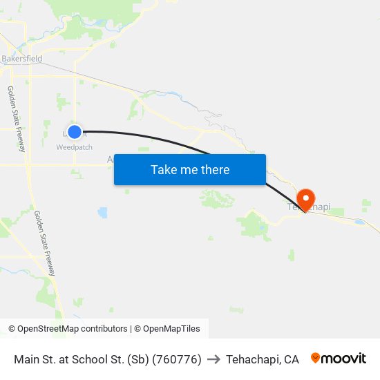 Main St. at School St. (Sb) (760776) to Tehachapi, CA map