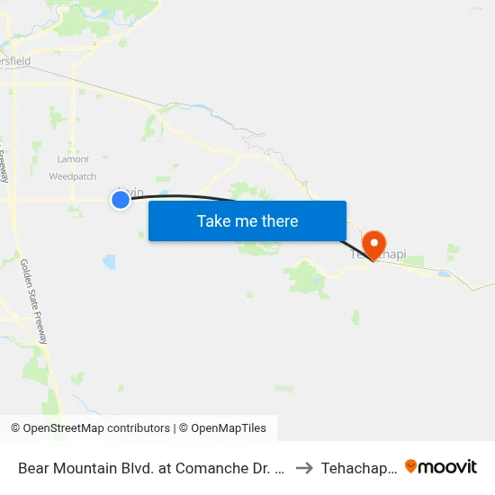 Bear Mountain Blvd. at Comanche Dr. Nb (771439) to Tehachapi, CA map