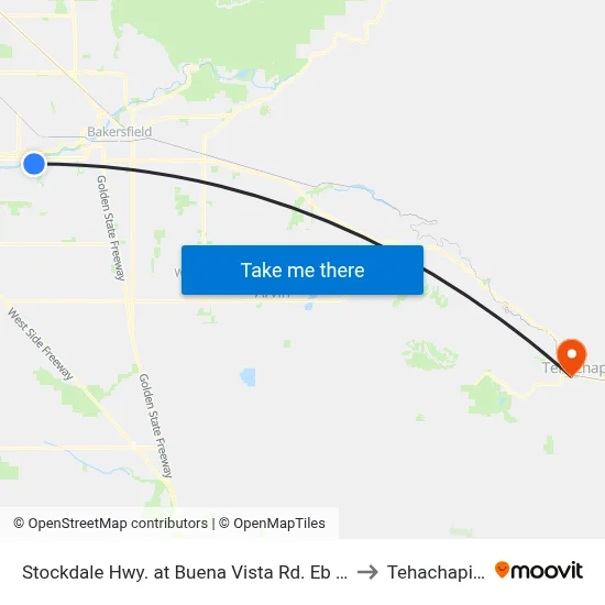 Stockdale Hwy. at Buena Vista Rd. Eb (785196) to Tehachapi, CA map