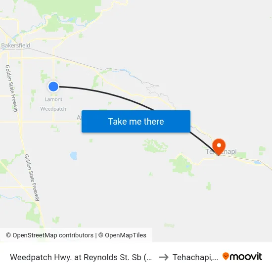 Weedpatch Hwy. at Reynolds St. Sb (771443) to Tehachapi, CA map