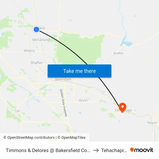 Timmons & Delores @ Bakersfield College Ext to Tehachapi, CA map