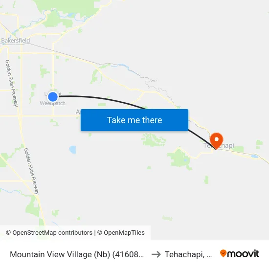 Mountain View Village (Nb) (4160864) to Tehachapi, CA map