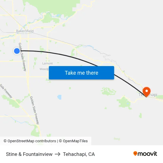 Stine & Fountainview to Tehachapi, CA map